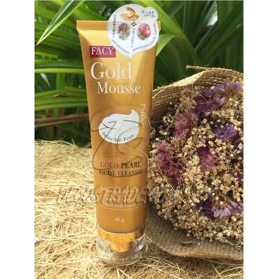 Нежный мусс для умывания с Золотом и Жемчужной пудрой от Facy, Gold Pearl Mousse Facial Cleanser, 80 гр