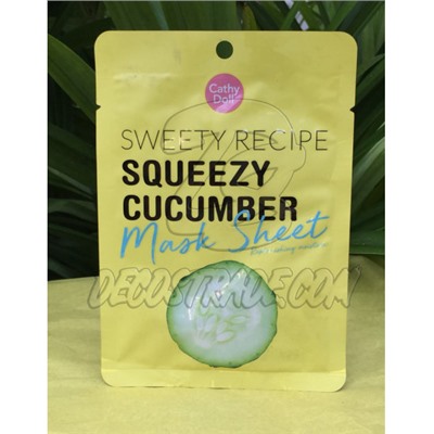 Увлажняющая тканевая маска с Огурцом от Cathy Doll, «Sweety Recipe» Squeezy Cucucmber Mask Sheet, 25 гр