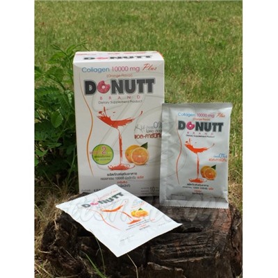 Питьевой коллаген 10000 мг (апельсин) от Donutt Brand, Collagen 10000 mg Plus 10 Pcs. (Orange Flavor), 10 шт