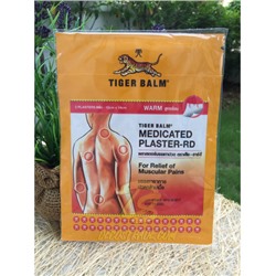 Согревающий и обезболивающий пластырь (красный) от Tiger Balm, Medicated Plaster Warm Red, 2 шт 7x10 см