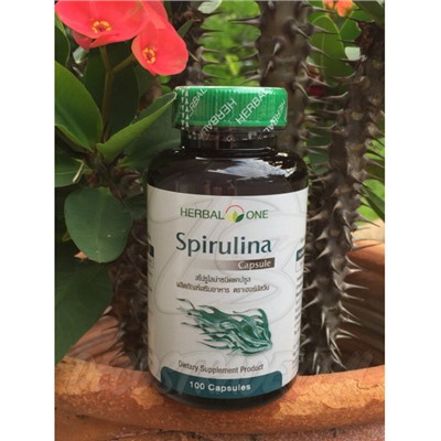 Спирулина в капсулах от Herbal One, Spirulina, 100 капсул