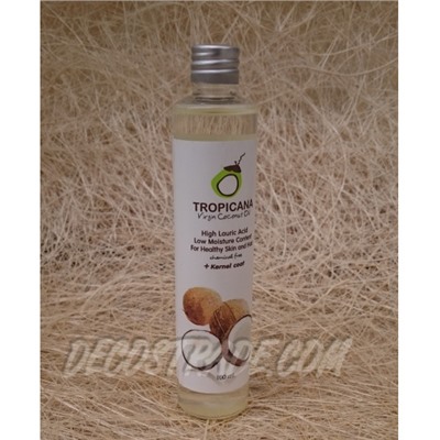 Натуральное 100% кокосовое масло холодного отжима от Tropicana Oil 100 мл, Natural Coconut Oil 100%