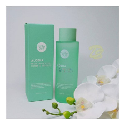 Очищающий тонер-эссенция 90% Алоэ от Cathy Doll, Aloe Ha Fresh Aloe Vera Toner & Essence, 300 мл