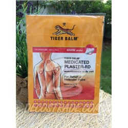 Согревающий и обезболивающий пластырь (красный) от Tiger Balm, Medicated Plaster Warm Red, 2 шт 10x14 см